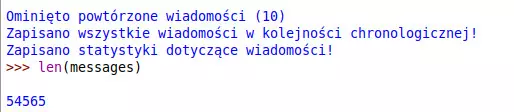 Zrzut ekranu z interaktywnej konsoli IDLE